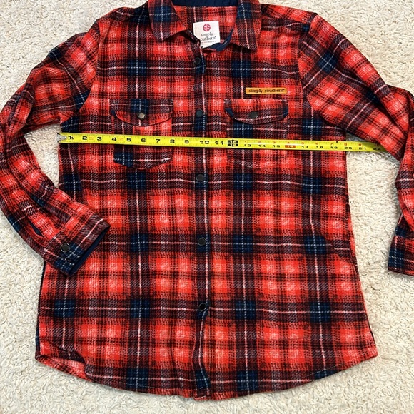 SIMPLY SOUTHERN S super soft oversized plaid Shacket in EUC - Picture 5 of 6